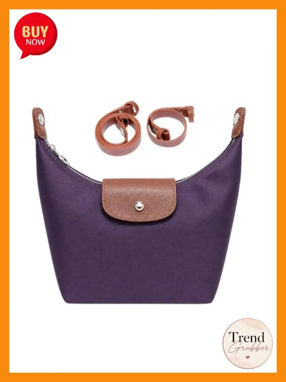 Mini Crossbody Bag Nylon Crescent Purse 3-Way Carry
